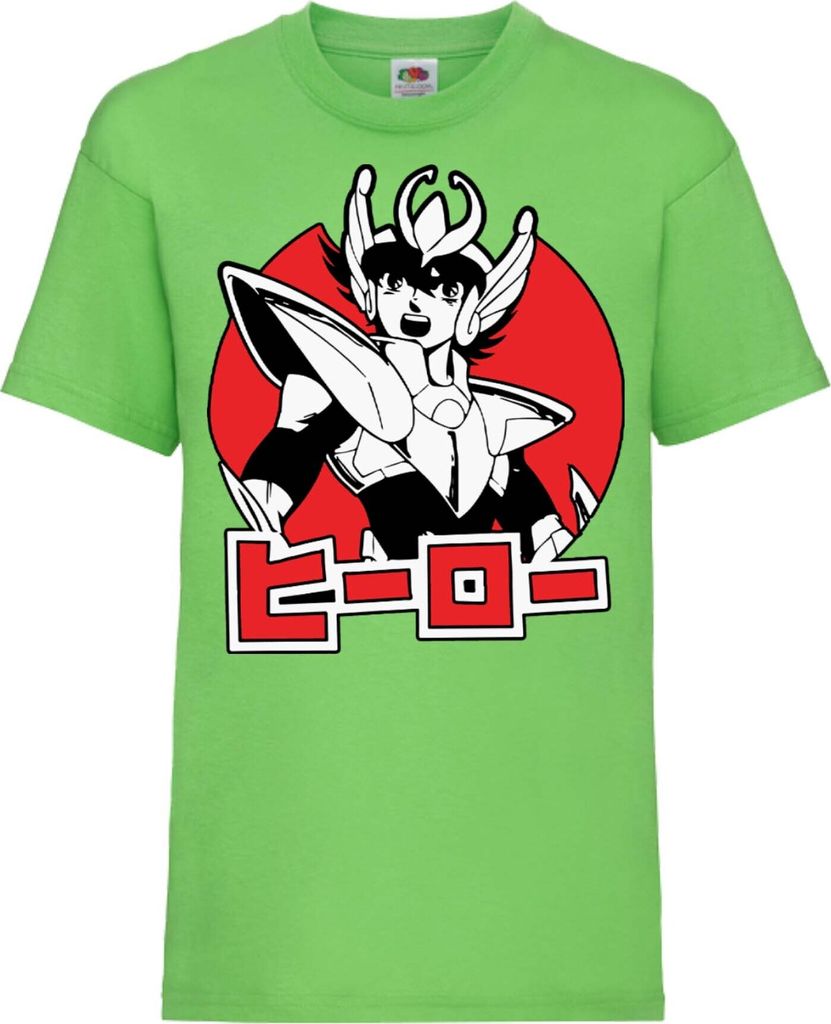 Kinder T-Shirt Saint Anime Seiya Pegasus 01 Pegasus, 12-13 Jahr - 152 / Lime