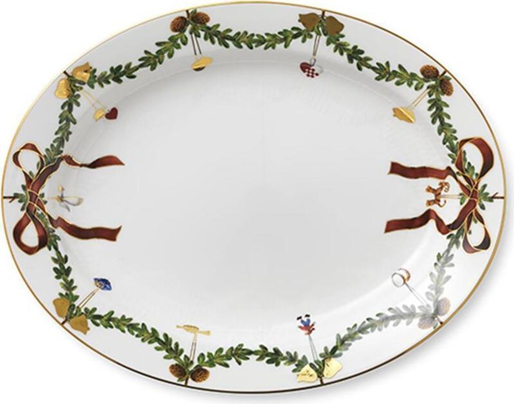 Star Fluted Christmas oval dish 37cm Platte oval Produktbild 