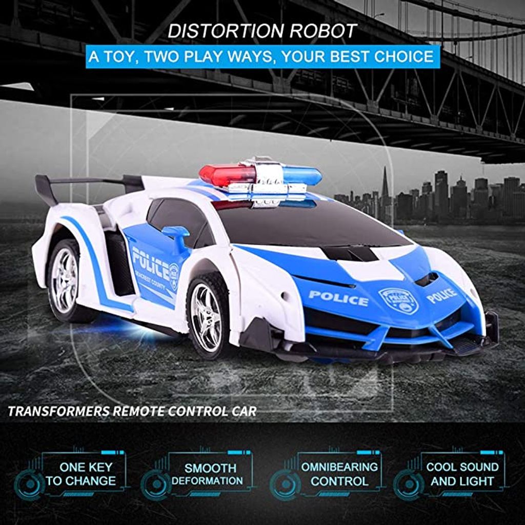 1:18 Transformer Auto Rennauto Roboter mit Fernbedienung Motor Tolle Spielzeug 