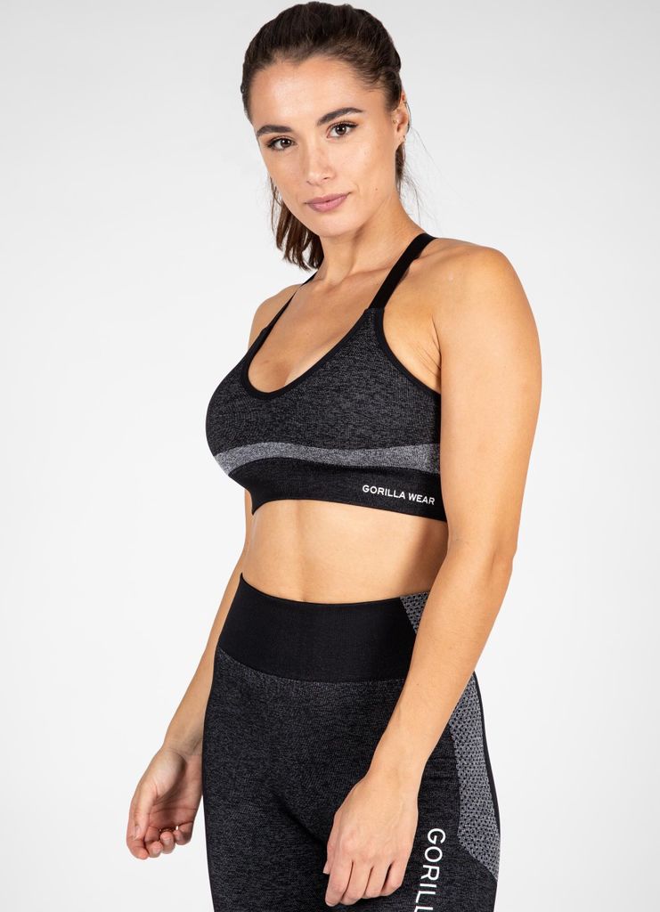 Gorilla Wear Selah nahtloser Sport-BH – Schwarz – S/M