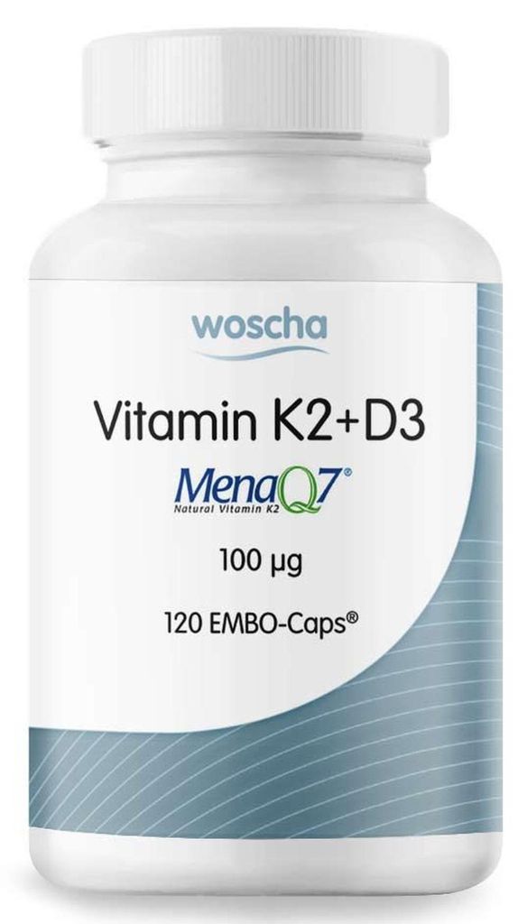Woscha Vitamin K2+D3 100 µg- 120 Kapseln Produktbild 