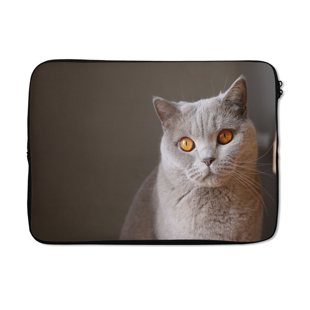 MuchoWow Laptop Hülle 13 Zoll Katze - Tiere - Augen Laptoptasche - Laptophülle - Sleeve - Rundumschutz