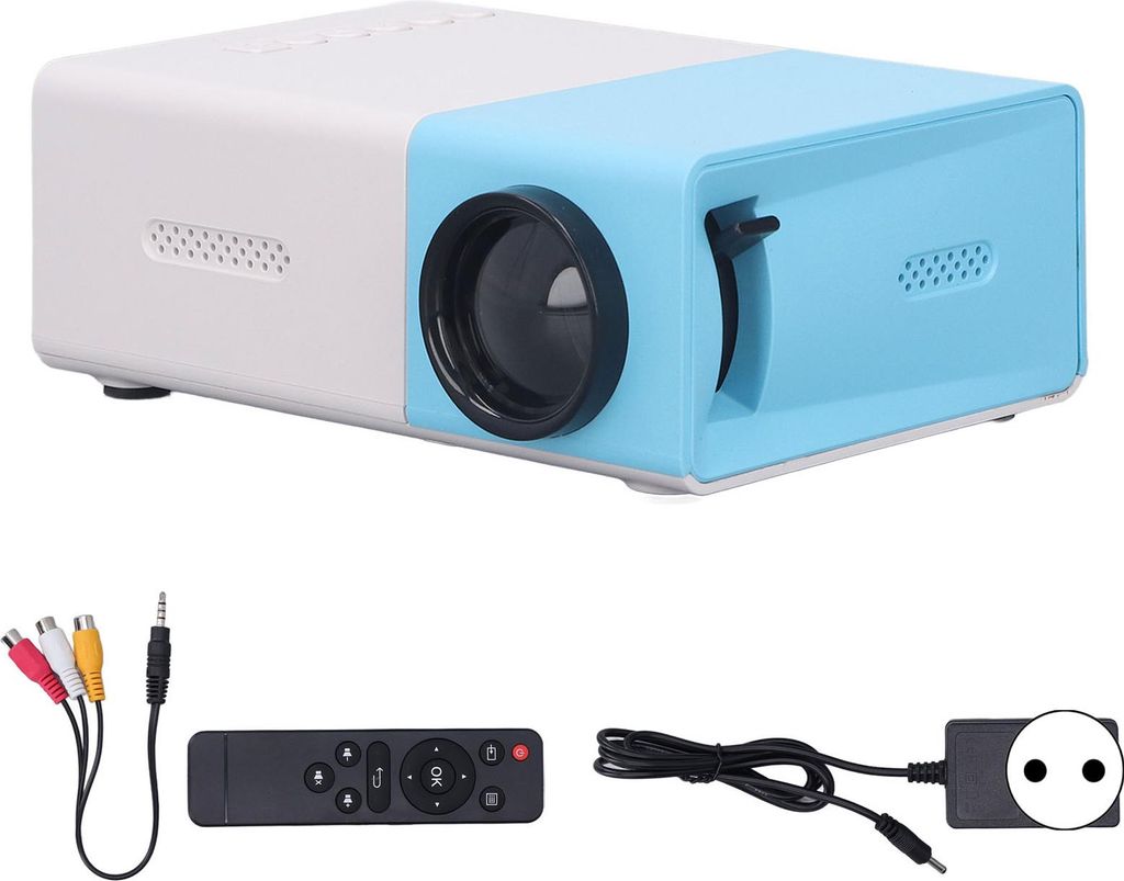 Mini Projector 1080p HD Eingebaute Lautsprechergröße Diffuse Reflexion Bildgebung tragbar für Game Movie 100‐240V EU -Stecker