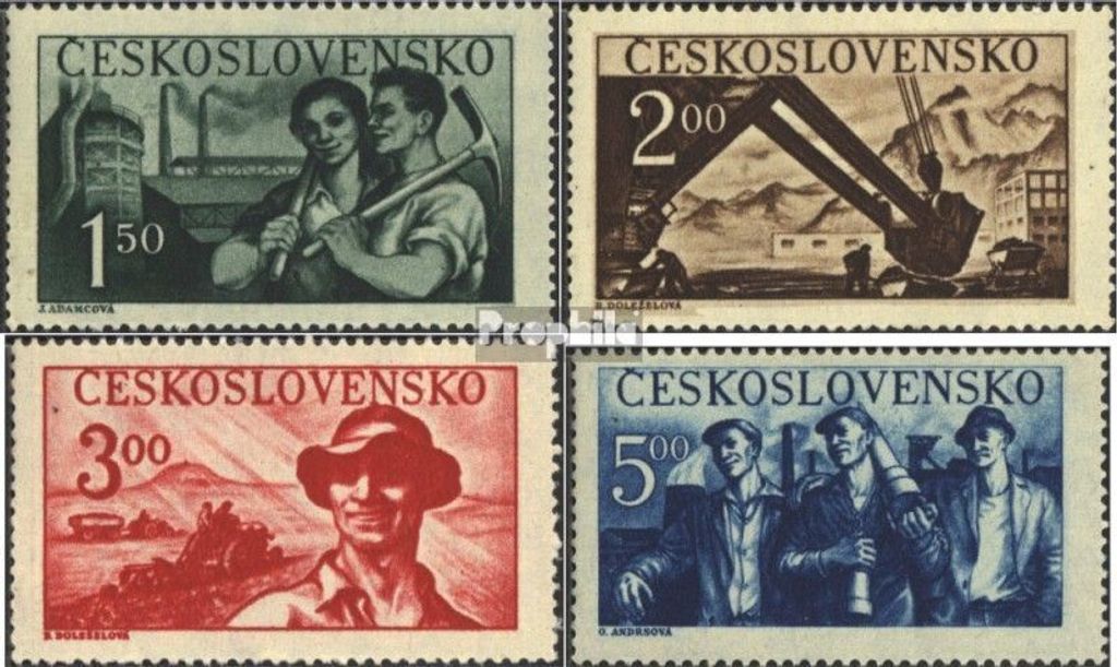 Briefmarken Tschechoslowakei 1950 Mi 614-617 (kompl.Ausg.) postfrisch Volksrepublik