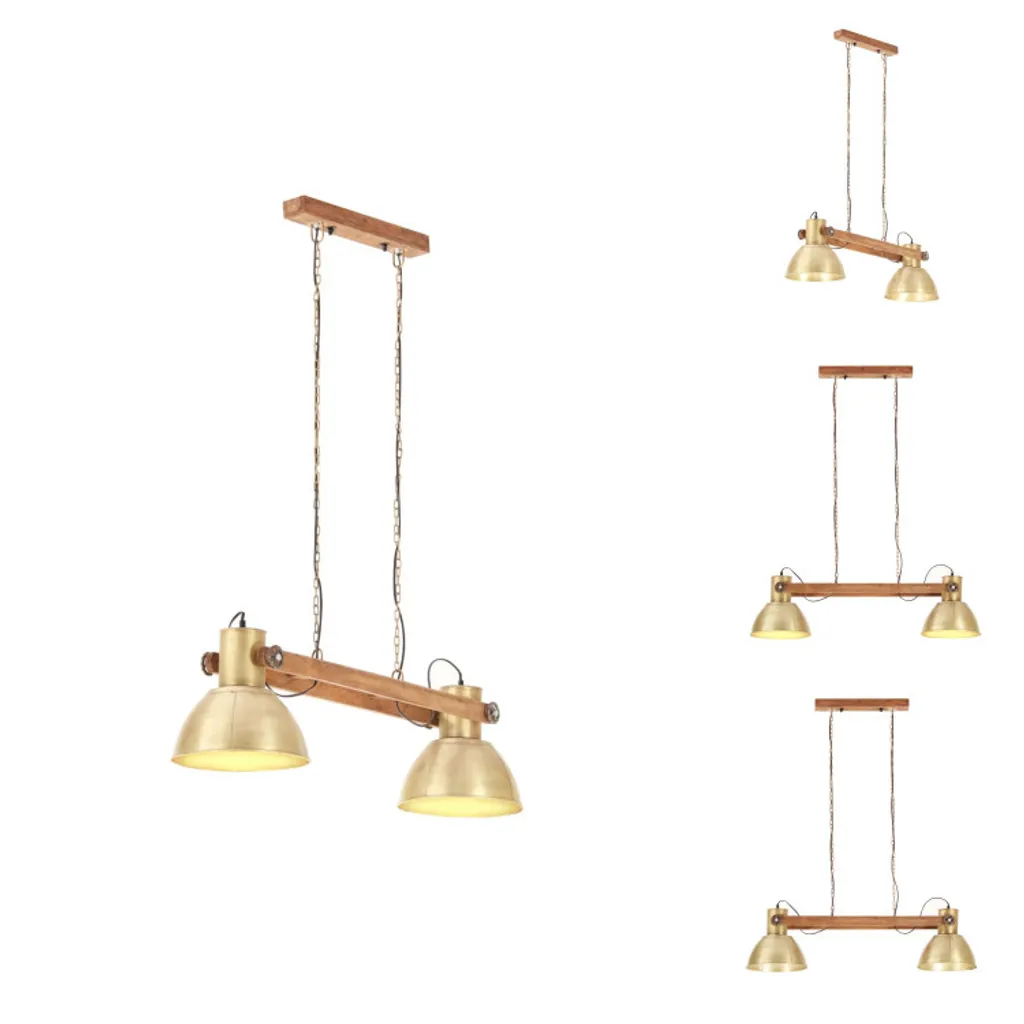 Lustre Suspendu Industriel E27 en Laiton 109 cm - Éclairage de Plafond