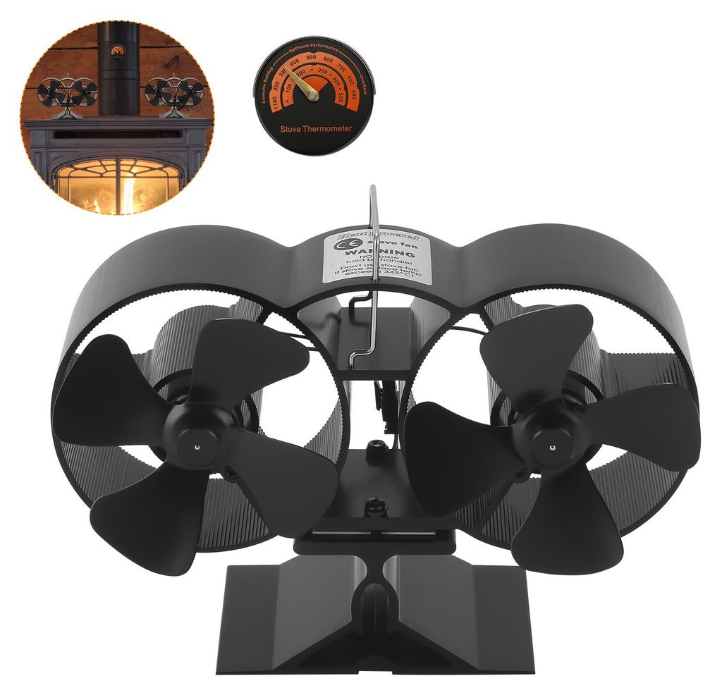 Ventilátor do krbu Peviasot, dvojitý, s 8 lopatkami, Obrázok produktu 