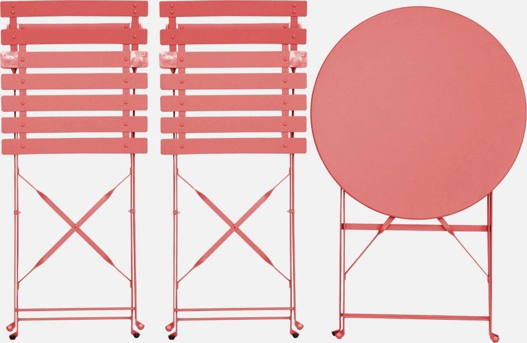 sweeek - Klappbarer Bistro-Gartentisch aus Stahl + 2 Produktbild 
