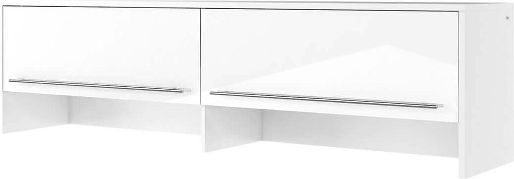 Furniture24 Aufsatz Concept PRO CP9 Schrank für Wandklappbetten Horizontal Weiß/Weiß Hochglanz