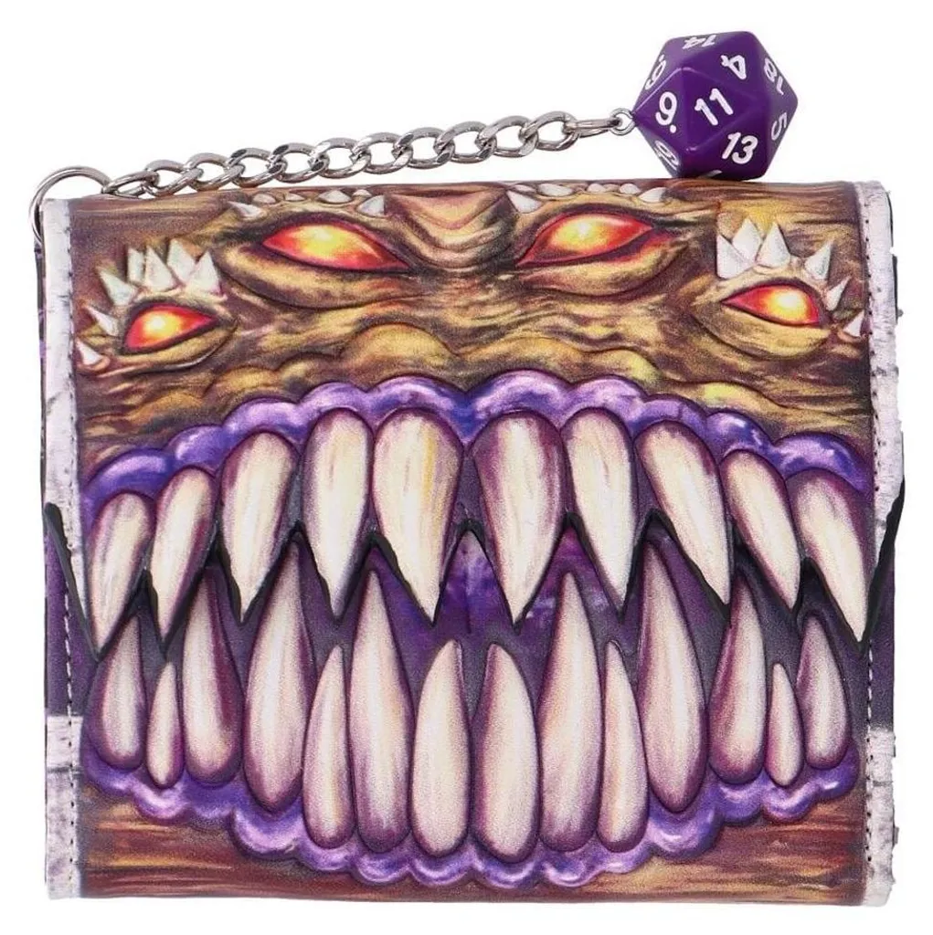 Sac à dés Mimic D&D en velours avec dents - Accessoire JDR Fantastique