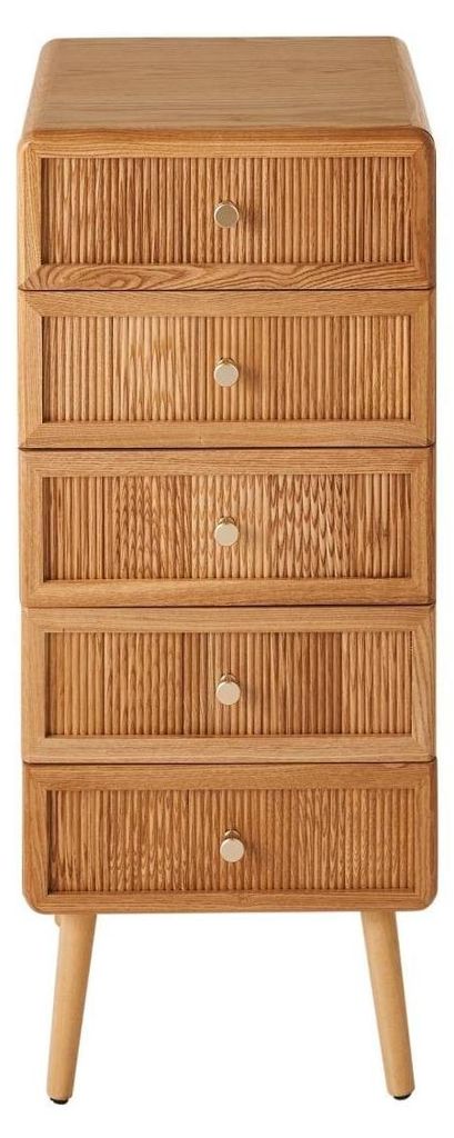 CALICOSY - Chiffonnier 5 tiroirs avec façades lamellées Image du produit 