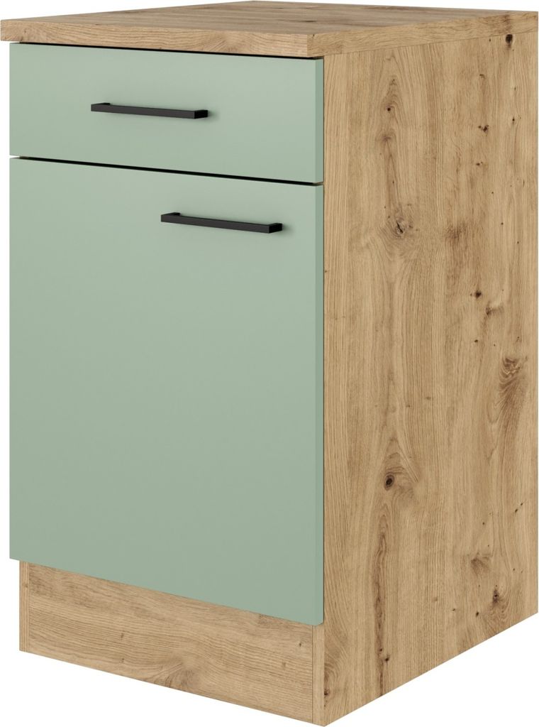 Unterschrank Küche Cara 50 cm Schilfgrün matt - Artisan Produktbild 