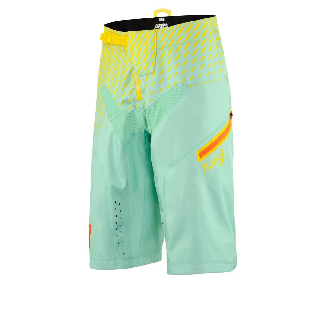100% Unisex Shorts R-Core Supra , Seafoam - Türkis Gelb, 30