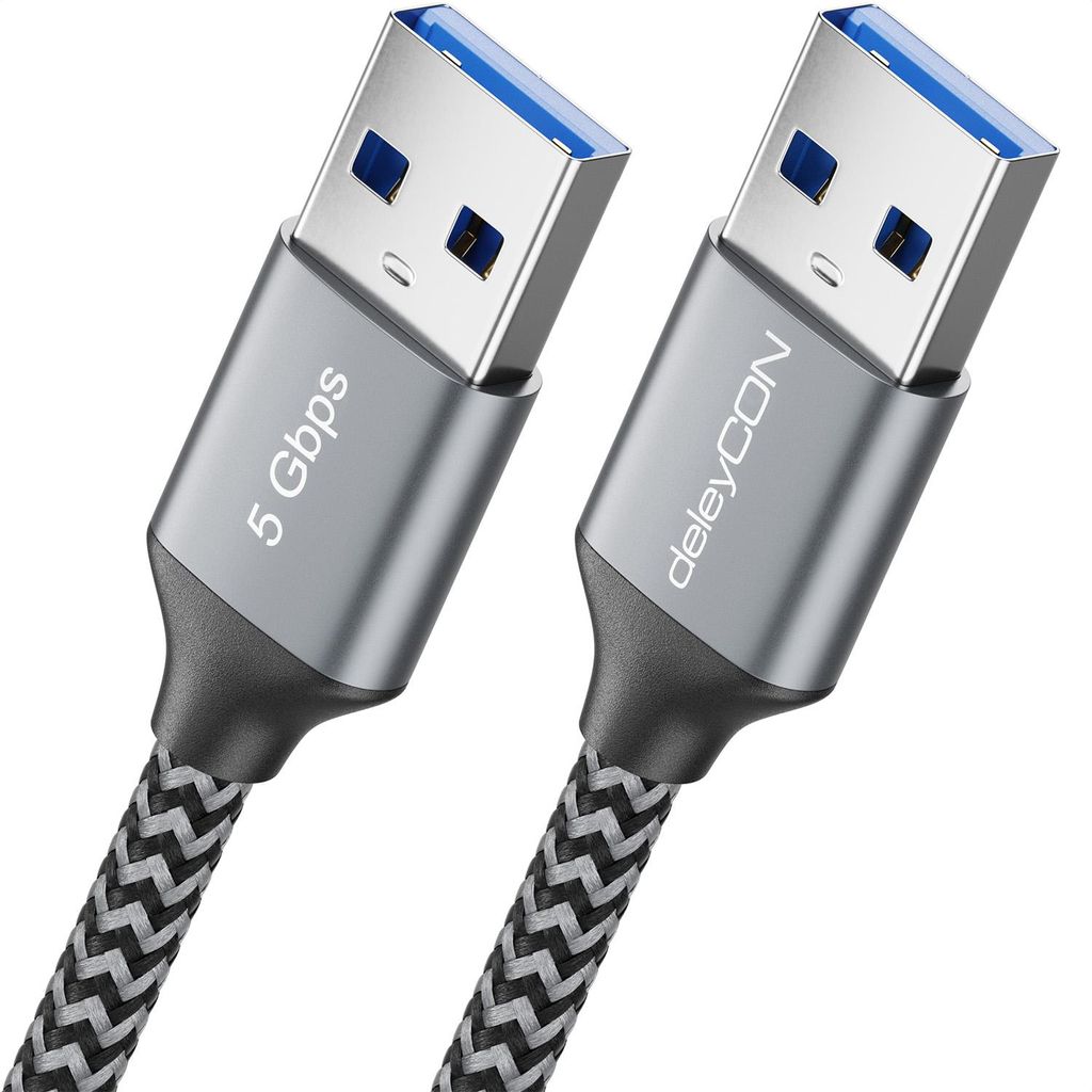 deleyCON 1,5m USB 3.0 Kabel - 5Gbps Super Speed (2x USB-A Produktbild 