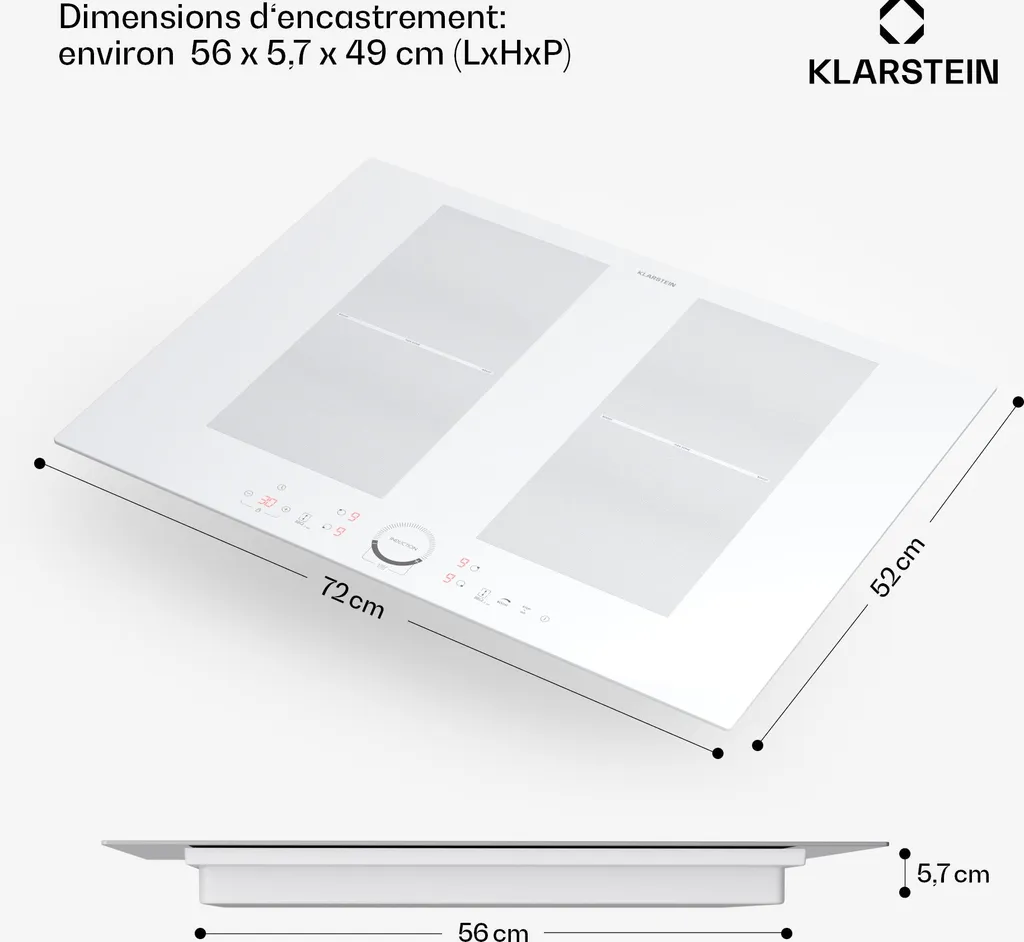 Table de Cuisson Induction Encastrable pour Cuisine Familiale 4 Feux - 8