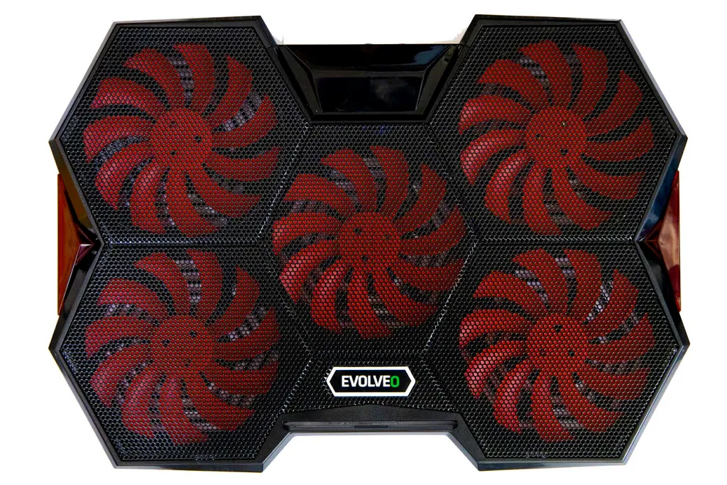 EVOLVEO Ania 14 Support de Refroidissement PC Portable Rétroéclairé Rouge - 2