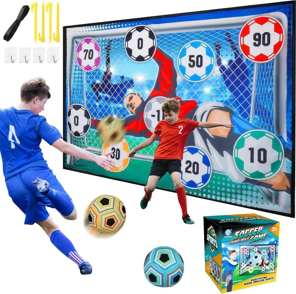 Jeu de Foot Sans Casse pour Intérieur avec Cible Flanelle et Ballons