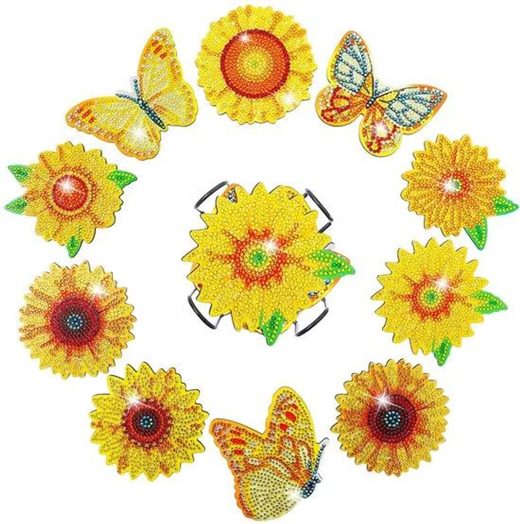 Dessous de verre en strass à faire soi-même kit complet 10 pièces