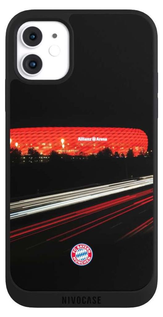 NIVOCASE Handyhülle für Apple iPhone 11 Hülle NIVOpure Case Schwarz FC Bayern München FCB Stadion