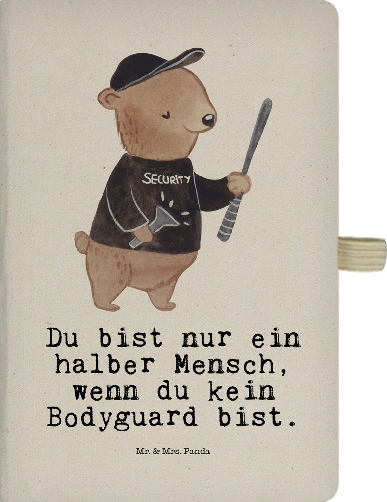 Mr. & Mrs. Panda notizbuch Bodyguard Herz - Transparent - Geschenk, A5, Kladde, Journal, Skizzenbuch, Tagebuch, Personenschützer