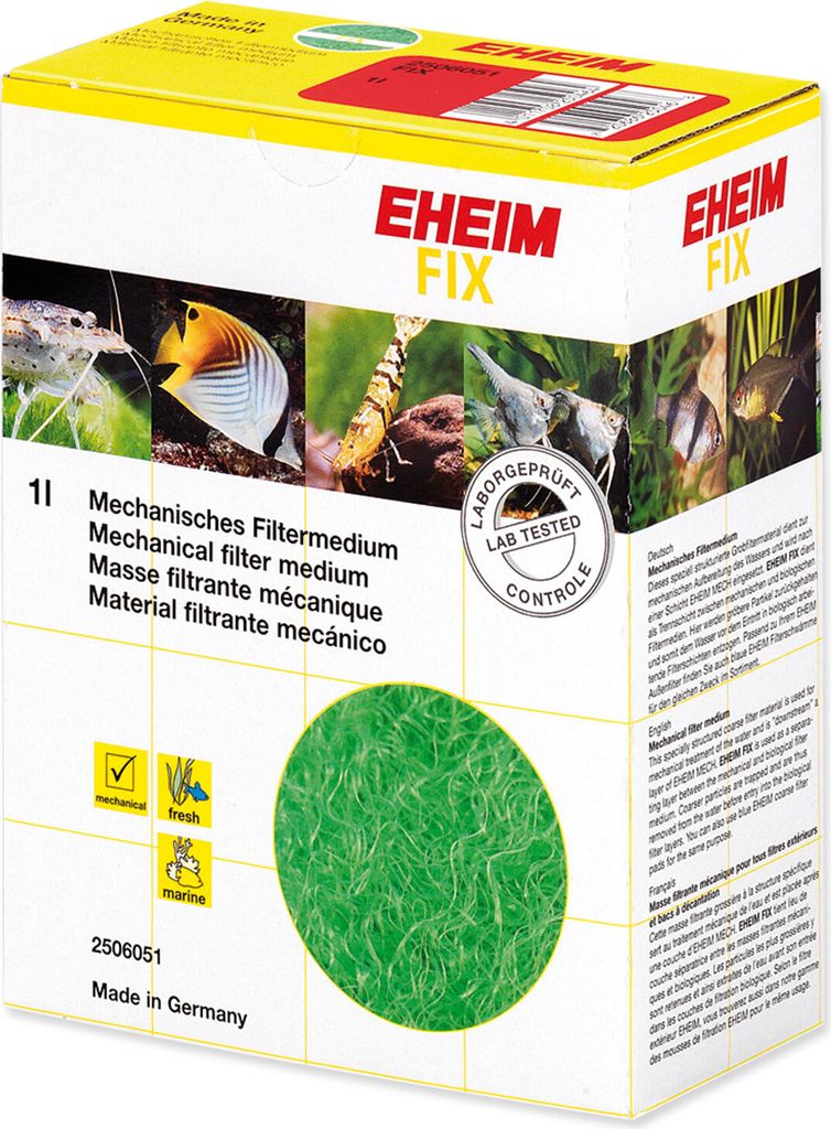 EHEIM Vorfiltermasse Fix 1L speziell strukturiert für Feinfilterung Süß- und Meerwasser
