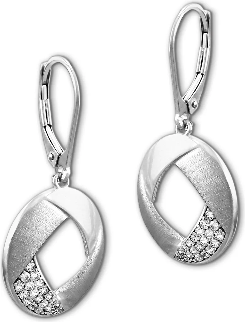 SilberDream Boucles d'oreilles Argent 925 Zirconia Blanc D2SDO4313W