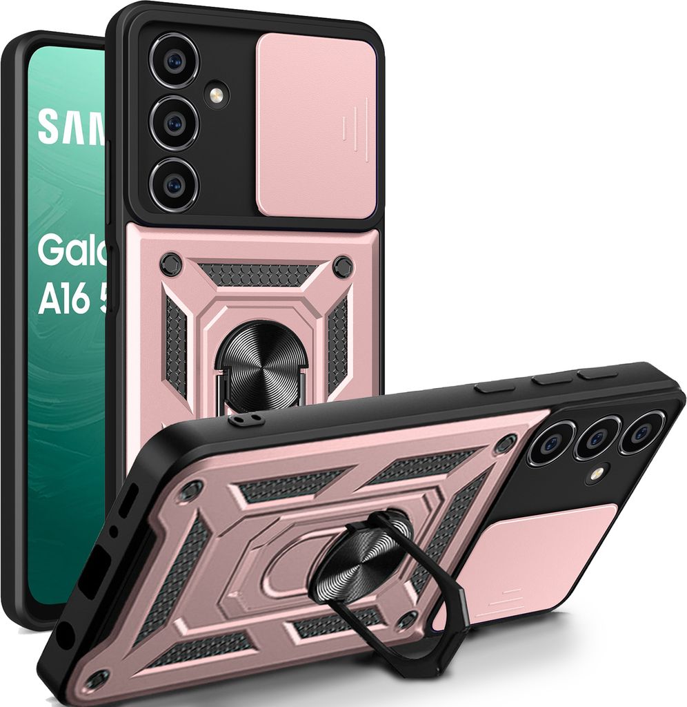 Outdoor Panzer Hülle für Samsung Galaxy A17 mit Kameraschutz Ringhalter Bumper in Rosegold