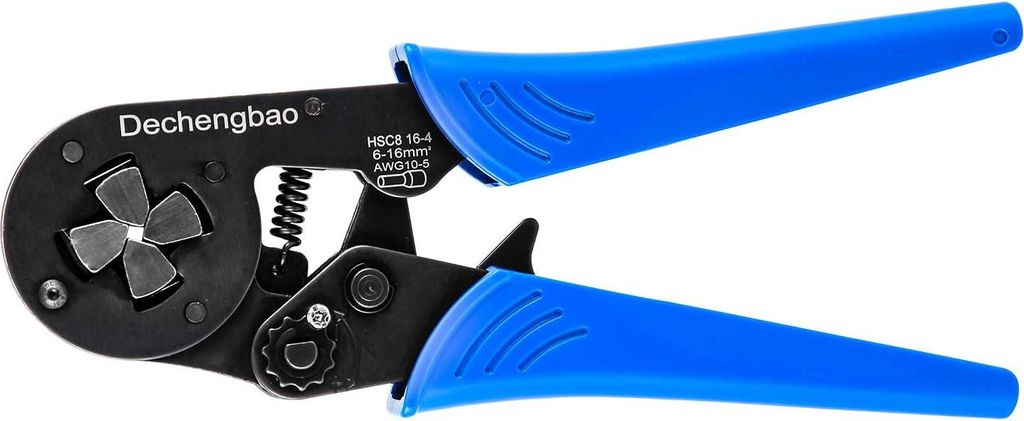 Dechengbao 16-4 Drahtkrimptang mit quadratischer Backe AWG 30-5 (0,08-16 mm²) Hülsenkriemptang, Ratschenschrumpfzange