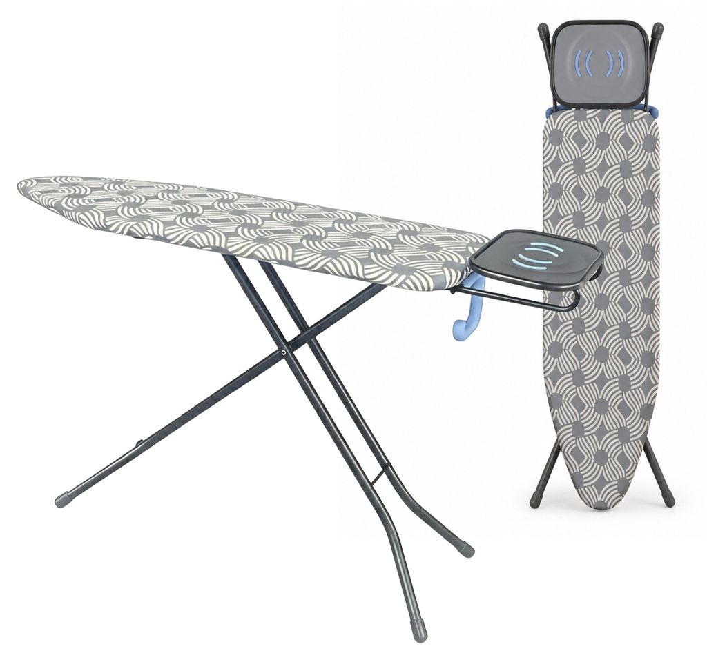 Relaxdays Bügelbrett für Dampfbügeleisen, 122 x 38 cm, Produktbild 