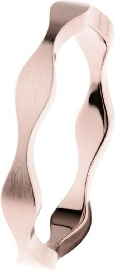 Damen Ring Schmuckstück aus Edelstahl, Roségoldfarben, in Wellenform, allergikerfreundlich