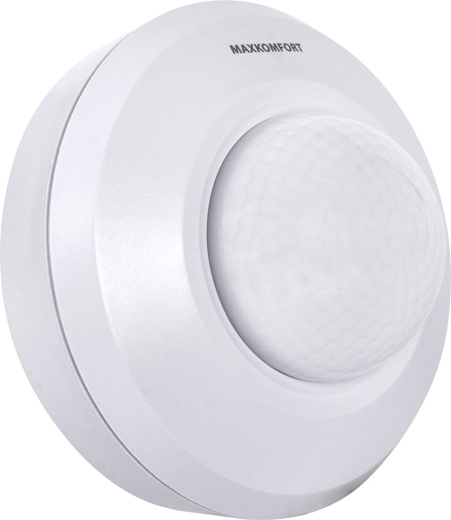 Bewegungsmelder für Aussen-Bereich Bewegungssensor weiß 360° Sensor Infrarot 20m Lux und Zeit einstellbar FIBE