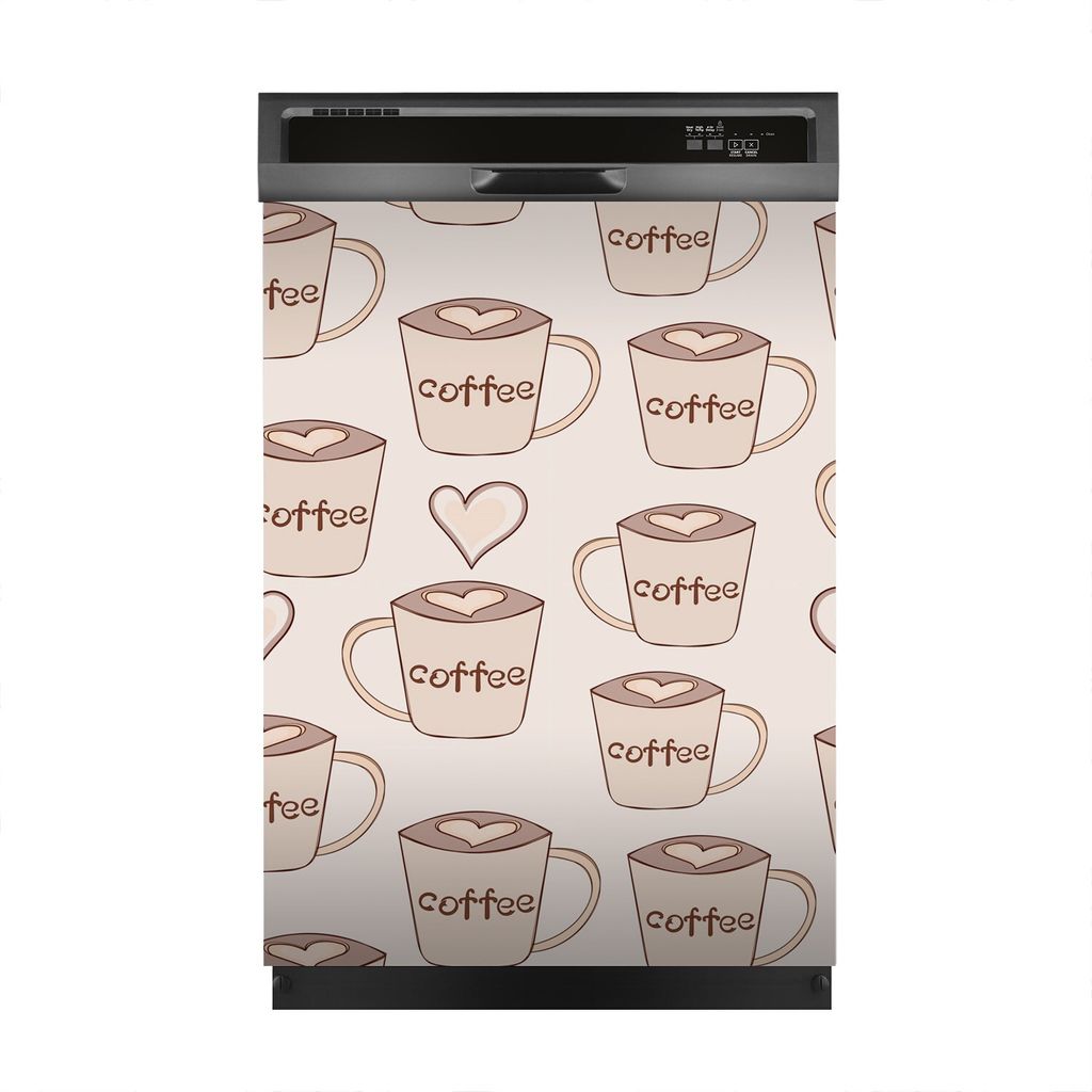 Magnete Dekorative 60x80 cm Küche Magnetmatte Spülmaschine - Kaffee Tassen und Herzen