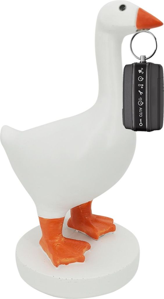 Magnetische Gans Schlüsselhalter Statue Cute Resin Key Holder Ornament mit Basis Home Decor