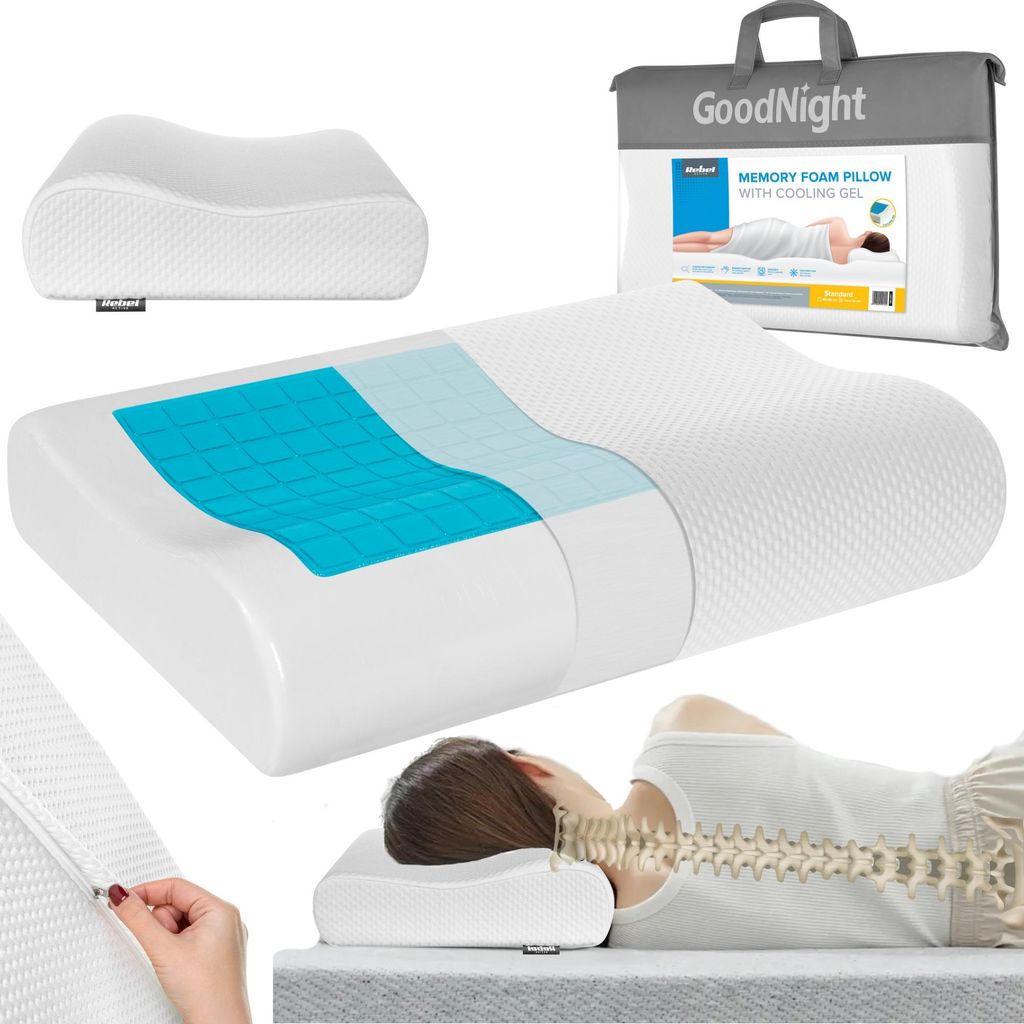 Rebel RBA-6001 Memory-Schaum-Kissen mit Kühlgel, weiß Produktbild 