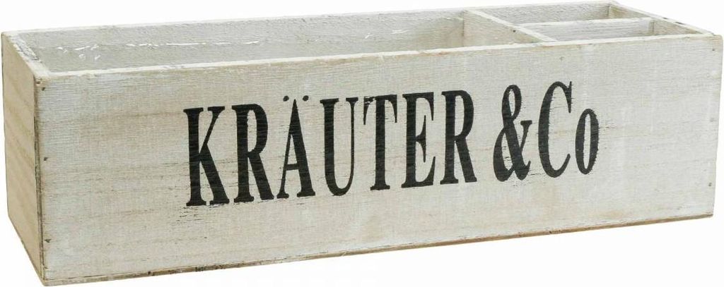 Dekorative Kräuterkiste aus Holz mit Fächern für Küchen- und Balkonpflanzen