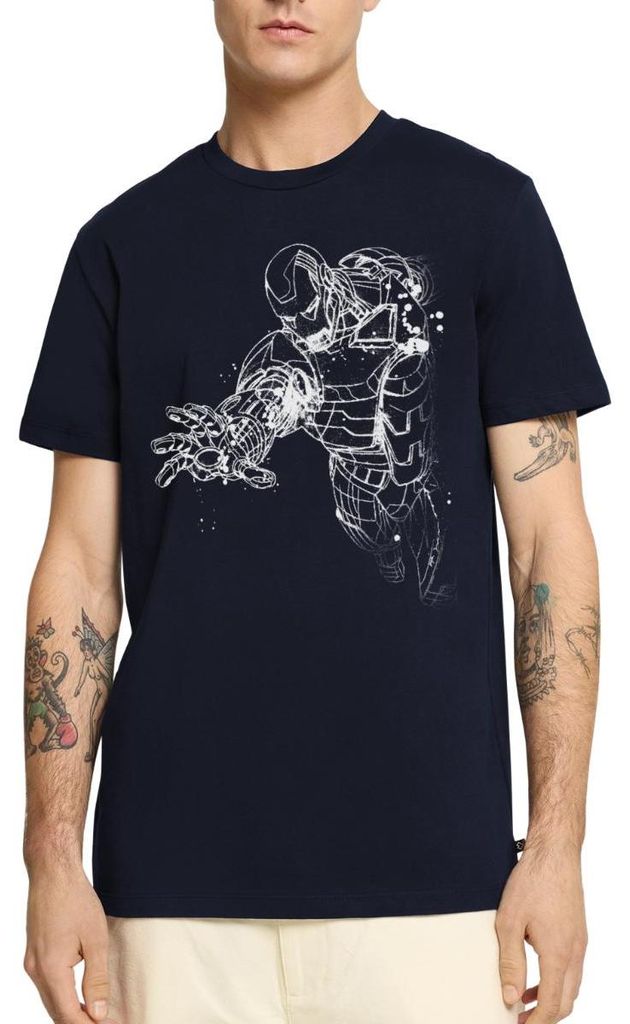 Spreadshirt Avengers Superhelden Motiv Iron Man Männer Premium T-Shirt, S, Navy