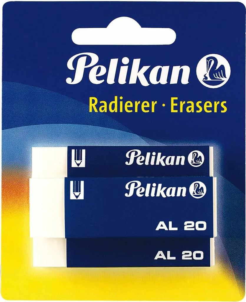 Gomme Pelikan AL20/3/B Blister pour effacer crayon papier et mine graphite