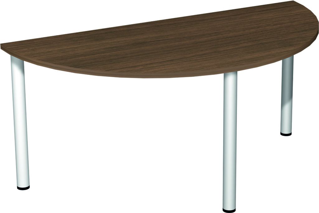 Geramöbel Konferenztisch Halbkreis 1600x800 Nussbaum/Silber