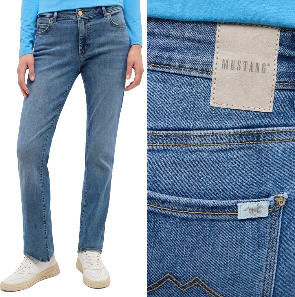 MUSTANG, Damen Jeanshose, Straight fit, CROSBY RELAXED STRAIGHT, W31 L30, Blau, Jeans, baggyjeans, buggy