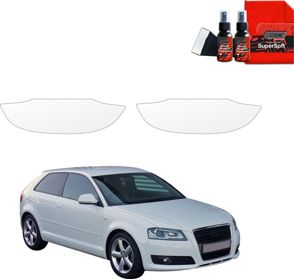 2in1 Schutzfolie für Türgriffmulden - Audi A3 8P Hatchback 3D (2003-2008) Grizz Protector