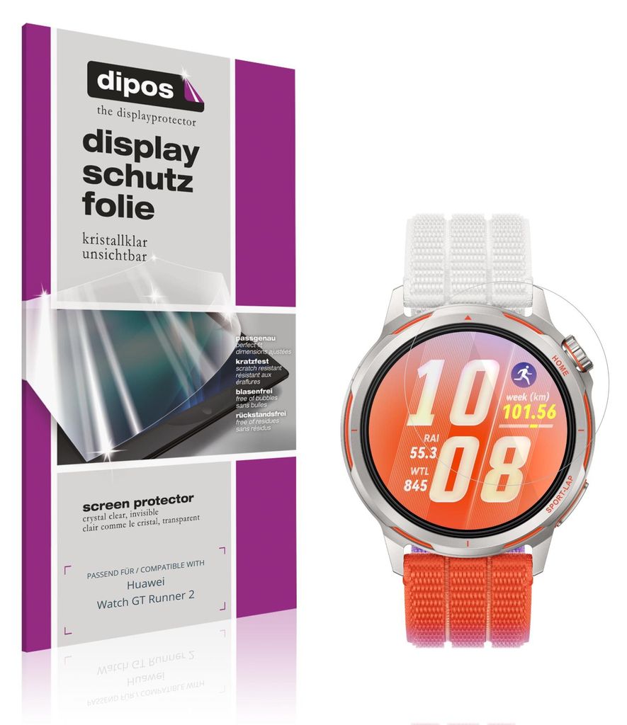 6x Schutzfolie für Huawei Watch GT Runner 2 klar Displayschutzfolie Folie Display Schutz dipos