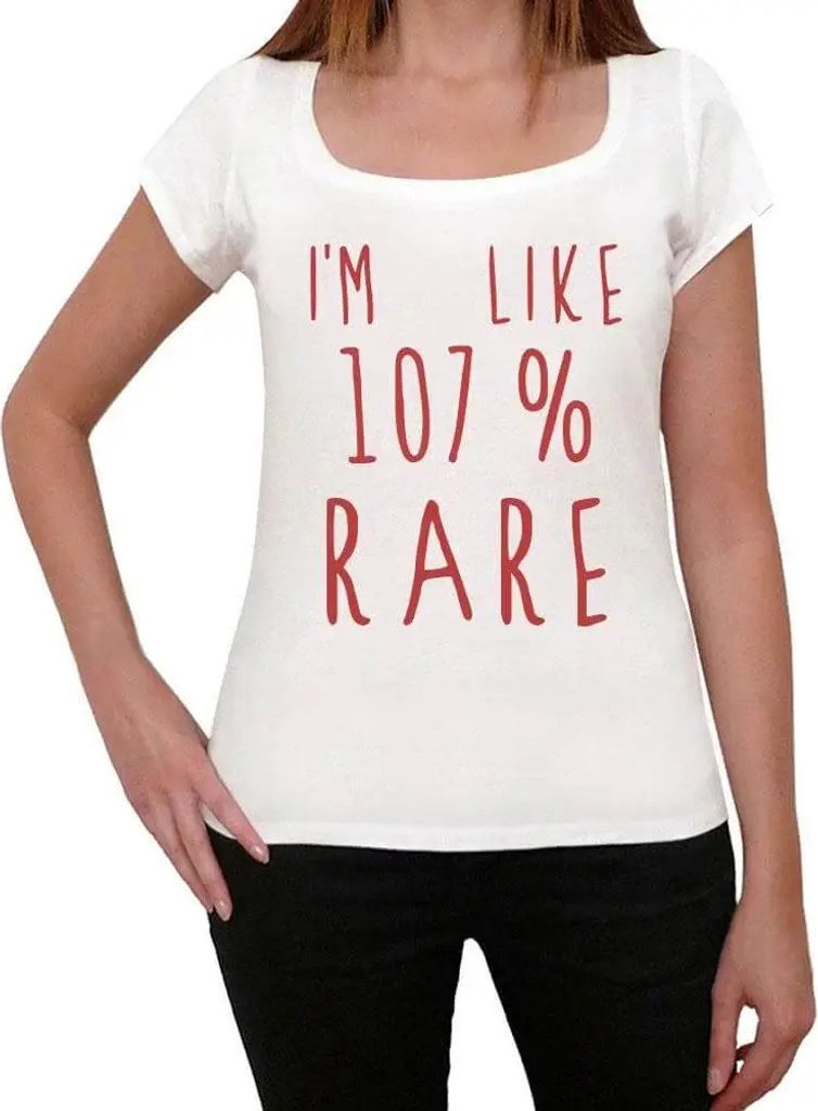 Damen Grafik T-Shirt Ich bin zu 107% selten – I'm Like 107% Rare – Öko-Verantwortlich Vintage Jahrgang Kurzarm Lustige Druck Geburtstag Gesche...