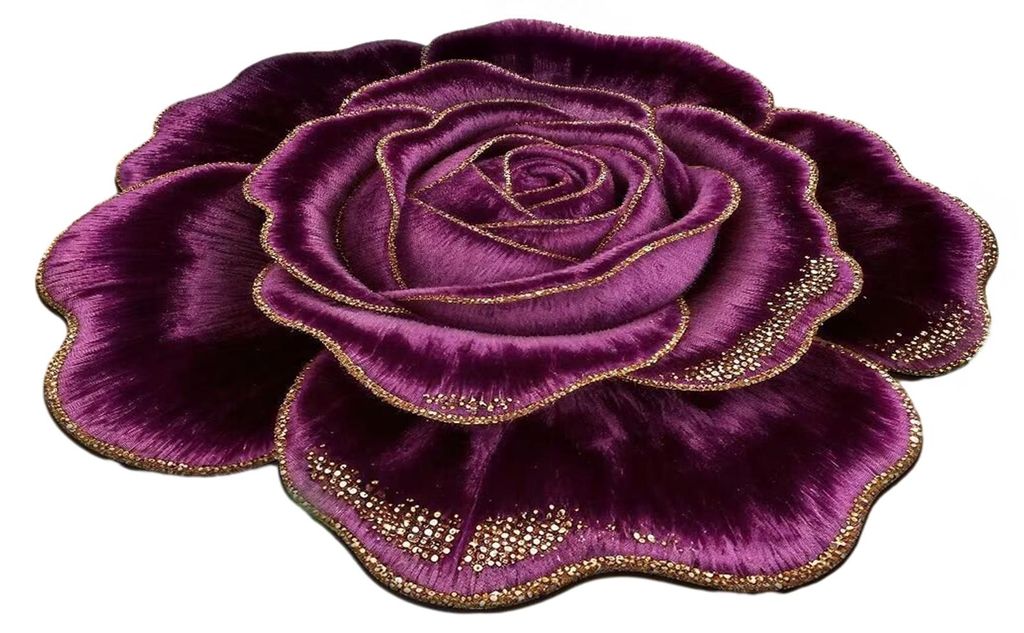 3D-Blumenbadematte, realistische blumenförmige Bodenmatte, rutschfest und saugfähig, ideal für Badezimmer, Eingangsbereich, Wohnzimmer und Schla...