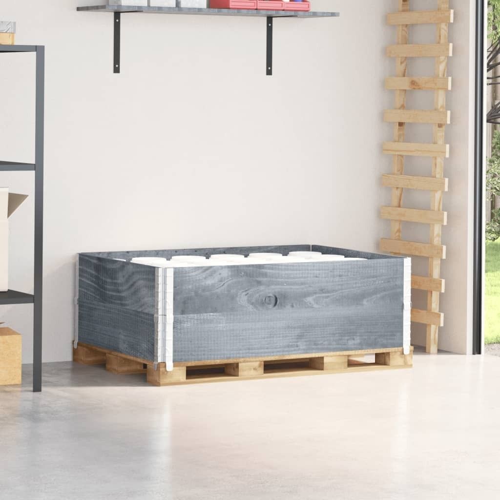 Design New Paletten-Aufsatzrahmen 2 Stk. Grau 120x80 cm Produktbild 