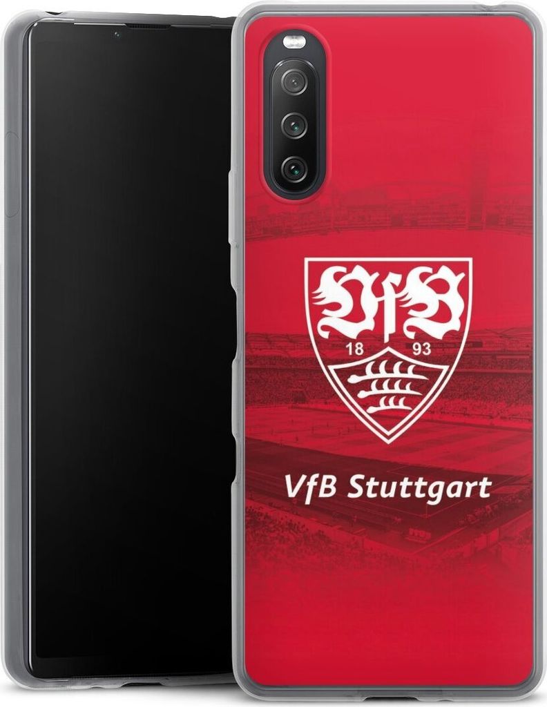 DeinDesign Slim Hülle für Sony Xperia 10 III Silikon Case Ultra Dünn Handyhülle Offizielles Lizenzprodukt Stadion VfB Stuttgart