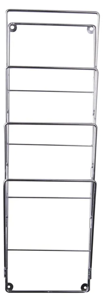 Rangement magazines mural WIRE chromé 19x60 cm gain de place chic - 6