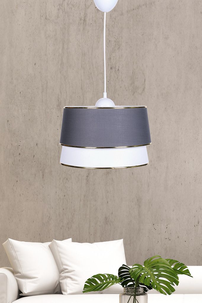 Opviq, SH293- SH293HMY, Weiß,Grau, Kronleuchter, Metallkörper