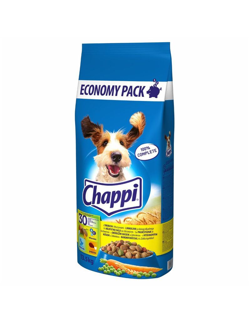 A bag of Chappi dog food.
