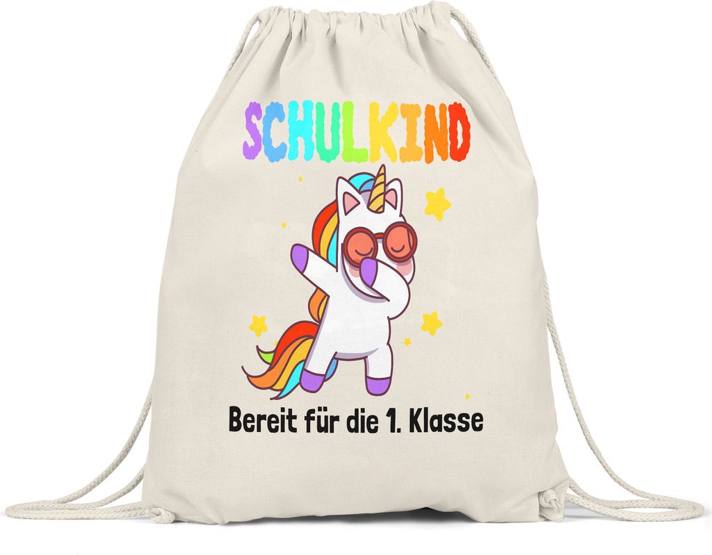 Schulkind Bereit Für 1. Klasse Turnbeutel Gymsack Einhorn Unicorn Geschenkidee Grundschule Einschulung