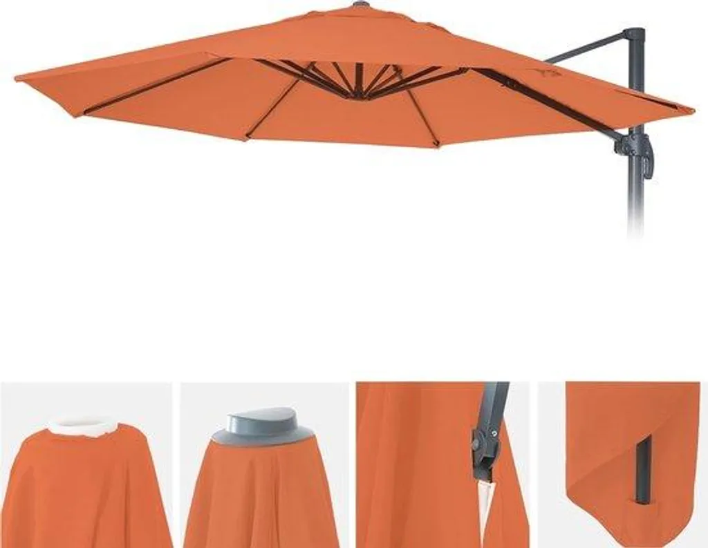Parasol de terrasse et plage Ø 3 m idéal pour grande famille et vacances