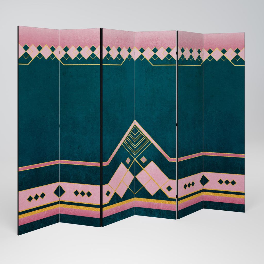 SpaceRebels Paravent Raumteiler - 6-teilig Raumtrenner, Druck 2-Seite - Raumtrenner - Trennwand Wohnung - Room Divider - Spanische Wand Deko Modern...